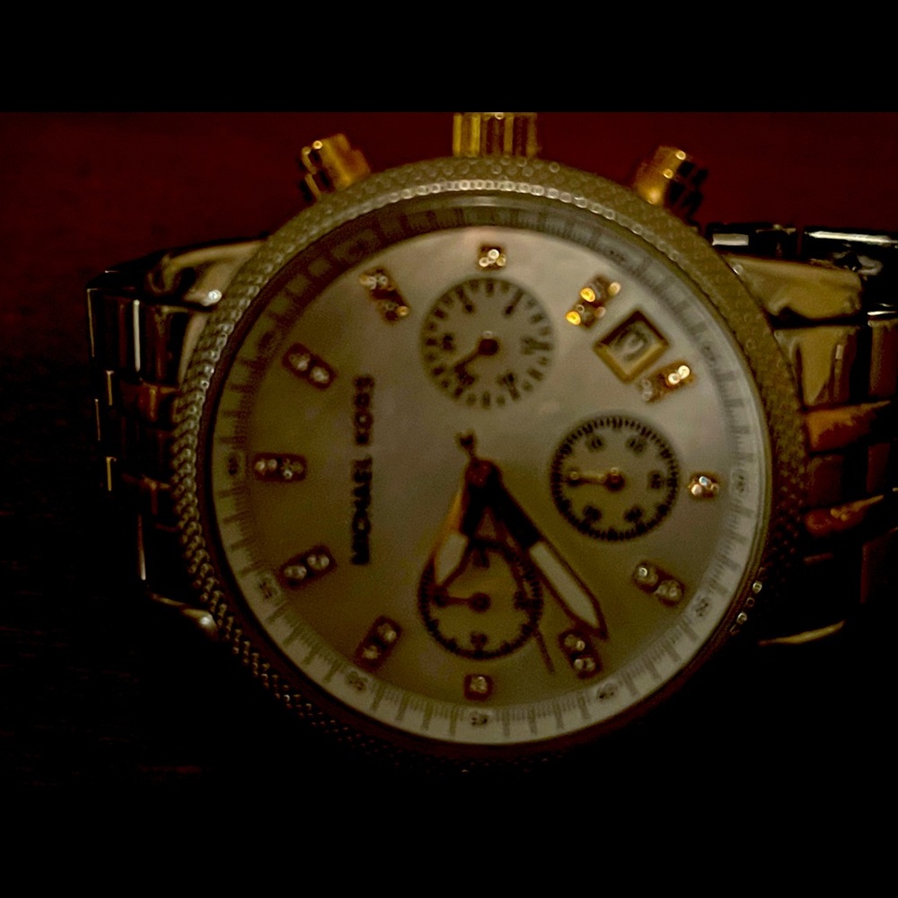 Michael Kors Two tone stainless steel round Chronograph date just watch
